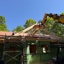 Custom built home under construction in Dorset, Vermont